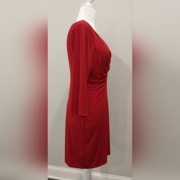 laundry by design Dark Red Ruched Bodycon Dress Size L - Picture 6 of 12